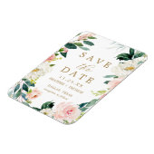 エレガントフローラシンプルSave the Date Magnet Card マグネット (左側)