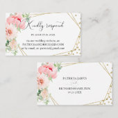 エレガントフローラジオメト結婚リのオンラインRSVP 名刺 (正面/裏面)