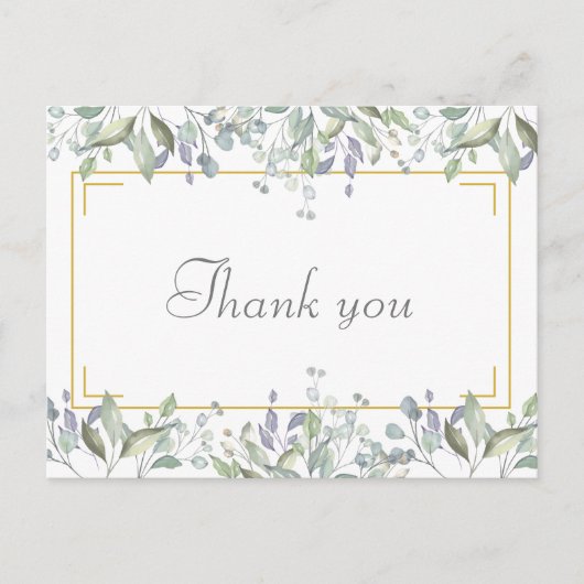 エレガントフローラスクリプトビジネス ポストカード (正面)