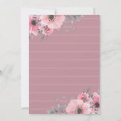 エレガントフローラスクリプトブランチブライダルシャワー 招待状 (裏面)