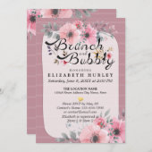 エレガントフローラスクリプトブランチブライダルシャワー 招待状 (正面/裏面)