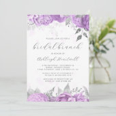 エレガントフローラスクリプト薄紫シルバーブライダルブランチ 招待状 (スタンド正面)