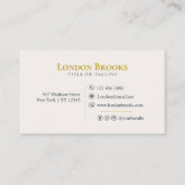 エレガントフローラスクリプト金ゴールド |ソーシャルメディアビジネス 名刺 (正面)