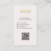 エレガントフローラスクリプト金ゴールド |ソーシャルメディアQRコード 名刺 (正面)