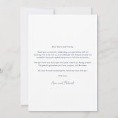 エレガントフローラスクリプト開花結婚の サンキューカード (裏面)