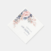 エレガントフローラスクリプト60th誕生日任意の年齢 スタンダードカクテルナプキン (角)