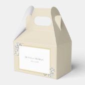 エレガントフローラスケッチ金ゴールドフレ素朴結婚ーム フェイバーボックス (裏面サイド)