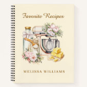 エレガントフローラスタンドミキサーおよび料理レシピ ノートブック (正面)