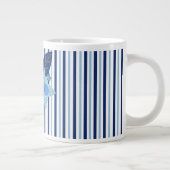 エレガントフローラストライプ単色ブルー ジャンボコーヒーマグカップ (右)