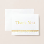 エレガントフローラスノーフレーク縁どありがとう 箔カード (封筒付き正面)