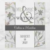 エレガントフローラスプリグモダン検査カスタム ワインラベル (シングルラベル)