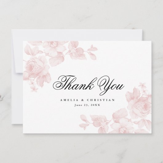 エレガントフローラス結婚クリプト サンキューカード (正面)