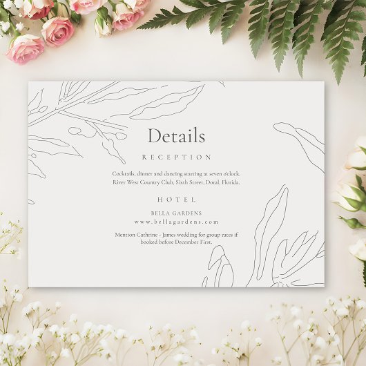 エレガントフローラス結婚ケッチの詳細 エンクロージャーカード