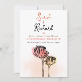 エレガントフローラス結婚ケッチ 招待状