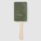 エレガントフローラセージのグリーンウェディングプログラム ハンドファン (正面)