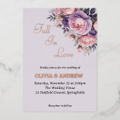 エレガントフローラソフトパステル結婚カラー 箔招待状 (正面)