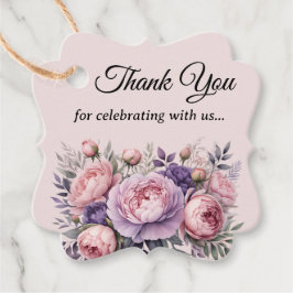 エレガントフローラソフトパステル色ありがとう フェイバータグ