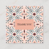 エレガントフローラタイルのジオメトリ順序ありがとう スクエア名刺 (裏面)