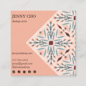 エレガントフローラタイルのジオメトリ順序ありがとう スクエア名刺 (正面)