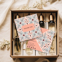 エレガントフローラタイルのジオメトリ順序ありがとう スクエア名刺