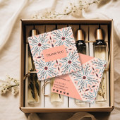 エレガントフローラタイルのジオメトリ順序ありがとう スクエア名刺