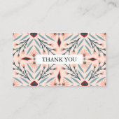 エレガントフローラタイル幾何ピンク感謝してい順Yo 名刺 (裏面)