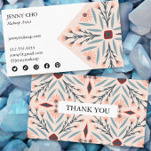 エレガントフローラタイル幾何ピンク感謝してい順Yo 名刺