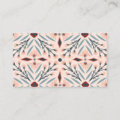 エレガントフローラタイル幾何ピンク美しい 名刺 (裏面)