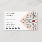 エレガントフローラタイル幾何ピンク美しい 名刺 (正面)