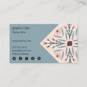 エレガントフローラタイル幾何ピンク美しい 名刺 (正面)