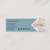 エレガントフローラタイル幾何学模様ピンクありがとう スキニー名刺 (正面)