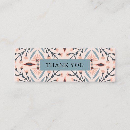 エレガントフローラタイル幾何学模様ピンクありがとう スキニー名刺 (裏面)