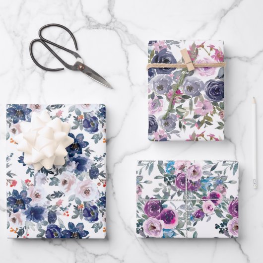 エレガントフローラタイル模様 ラッピングペーパーシート (正面)
