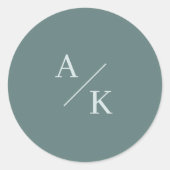 エレガントフローラターコイズ/ティール（緑がかった色） ラウンドシール (正面)