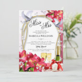 エレガントフローラダイヤモンドハートブライダルシャワー 招待状 (スタンド正面)