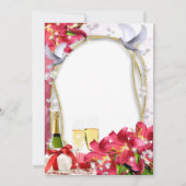 エレガントフローラダイヤモンドハートブライダルシャワー 招待状 (裏面)