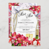 エレガントフローラダイヤモンドハートブライダルシャワー 招待状 (正面/裏面)