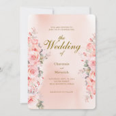 エレガントフローラダスティピ結婚ンク 招待状 (正面)