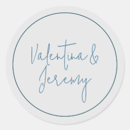 エレガントフローラダスティブルーティール（緑がかった色）結婚花 ラウンドシール