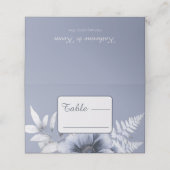 エレガントフローラダスティブルーフローラ結婚ズ プレイスカード (外部開封)