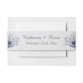 エレガントフローラダスティブルー結婚ズ 招待状ベリーバンド (正面例)