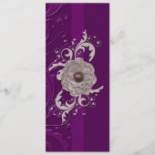 エレガントフローラダマスク紫結婚のメニュー メニュー (裏面)