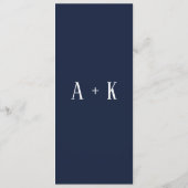 エレガントフローラダークブルー、結婚式 プログラム (裏面)