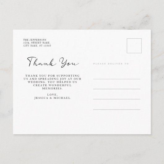 エレガントフローラダーク結婚パープルの写真 ポストカード (裏面)