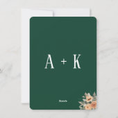エレガントフローラダーク結婚・グリーンのメニュー・カード シーズンカード (裏面)
