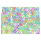 エレガントフローラテンプレート抽象芸術カラフル花 ラージペーパーバッグ (正面)