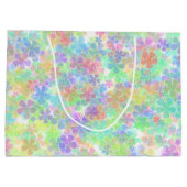 エレガントフローラテンプレート抽象芸術カラフル花 ラージペーパーバッグ (裏面)
