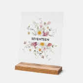 エレガントフローラテーブル番号カード アクリルサイン (傾斜)