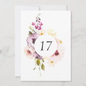 エレガントフローラテーブル番号カード 招待状 (正面)