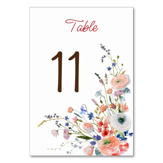 エレガントフローラテーブル番号 テーブルナンバー (正面)